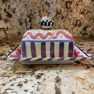 Mackenzie Childs Ceramic Butter Dish